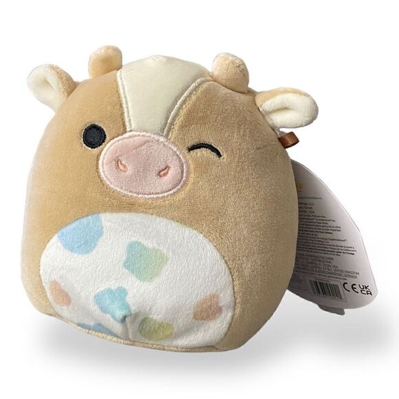 Squishmallow KellyToy 5” Griella The Brown Cow Pastel Belly Easter 2023 New (11) - Picture 1 of 7